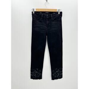 LVPL by Liverpool Black Wash Jeans Womens Size 0 The Crop Embroidered Western